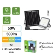 Foco proyector led solar CTT 50W con mando 2m cable