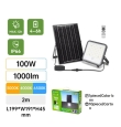 Foco proyector led solar CTT 100W con mando 2m cable