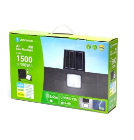 Foco proyector led solar CTT 150W con mando 2m cable