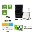 Foco proyector led solar CTT 150W con mando 2m cable