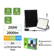 Foco proyector led solar CTT 200W con mando 2m cable
