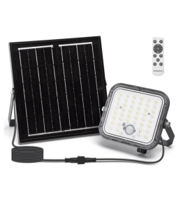 Foco proyector led solar con sensor de movimiento 120W 6500K con mando 2m cable
