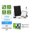 Foco proyector led solar con sensor de movimiento 120W 6500K con mando 2m cable