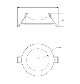 Aplique de techo redondo empotrable orientable blanco para bombillas GU10 corte Ø75mm IP20