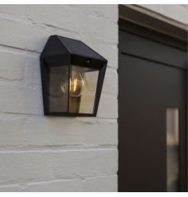 Aplique led solar Lutec Avony con sensor de movimiento negro 2W 2700K