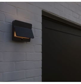 Aplique led solar Lutec Aleta con sensor de movimiento gris oscuro 12,6W 3000K