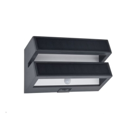 Aplique led solar Lutec Barlo con sensor de movimiento gris oscuro 8,2W 4000K