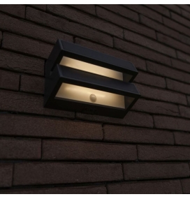 Aplique led solar Lutec Barlo con sensor de movimiento gris oscuro 8,2W 4000K