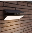 Aplique led solar Lutec Aero con sensor de movimiento negro 8,6W 4000K