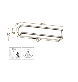 Aplique led solar Lutec Doblo XL 16,5W con sensor de movimiento
