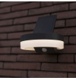 Aplique led solar Lutec Runda con sensor de movimiento gris oscuro 12W 4000K