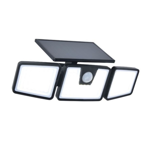 Aplique led solar Lutec Briti con sensor de movimiento negro 6W 5000K