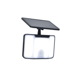 Aplique led solar Lutec Kombo con sensor de movimiento negro 6W 5000K