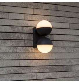 Aplique de pared led exterior Lutec Looma Doble 15,6W 3000K antracita