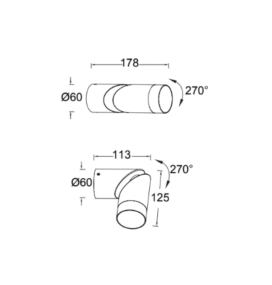 Aplique de pared led exterior Lutec Tubon para bombilla GU10 antracita