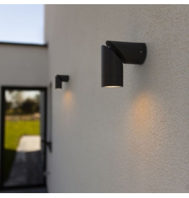 Aplique de pared led exterior Lutec Tubon para bombilla GU10 antracita