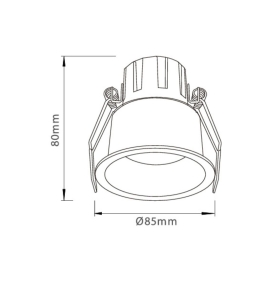 Foco downlight led empotrar redondo 12W CCT corte Ø75mm blanco
