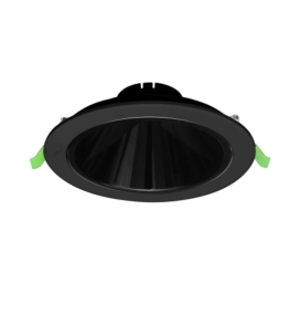 Aplique de techo redondo empotrable orientable negro para bombillas GU10 y MR16 corte Ø100mm