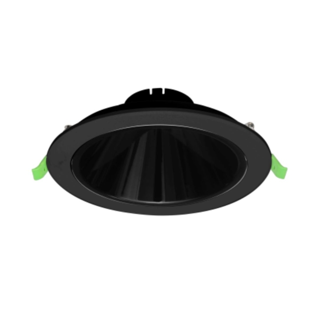 Aplique de techo redondo empotrable orientable negro para bombillas GU10 y MR16 corte Ø100mm