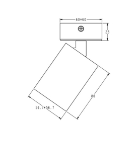 Aplique de techo o pared para bombilla GU10 cuadrado negro