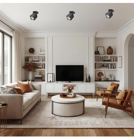 Aplique de techo o pared para bombilla GU10 cuadrado negro