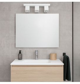 Aplique de techo o pared triple para bombilla GU10 cuadrado blanco