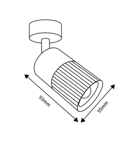 Aplique de techo o pared para bombilla GU10 negro y oro