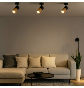 Aplique de techo o pared para bombilla GU10 negro y oro