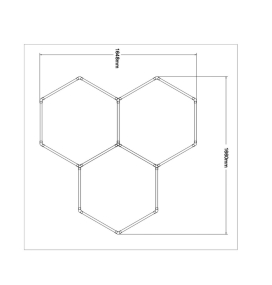 Lámpara de techo led para talleres y garajes 3 hexágonos 112W 6000K
