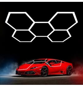 Lámpara de techo led para talleres y garajes 5 hexágonos 168W 6000K