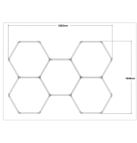 Lámpara de techo led para talleres y garajes 5 hexágonos 168W 6000K