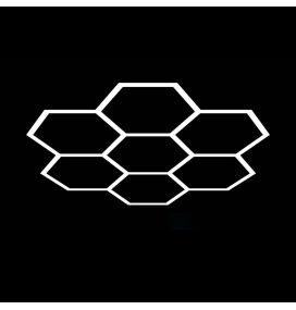 Plafón de techo o colgante led para talleres y garajes 7 hexágonos 210W 6000K
