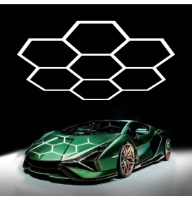 Plafón de techo o colgante led para talleres y garajes 7 hexágonos 210W 6000K