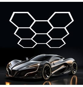 Plafón de techo o colgante led para talleres y garajes 8 hexágonos 252W 6000K