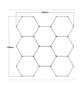 Plafón de techo o colgante led para talleres y garajes 8 hexágonos 252W 6000K
