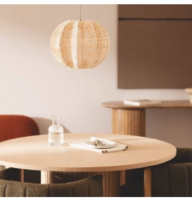 Lámpara colgante decorativa de ratán Tiana con portalámparas verde Ø400mm