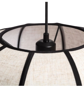 Lámpara colgante decorativa de lino Aisha beige y negra