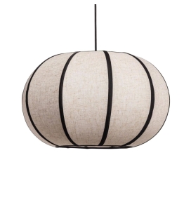 Lámpara colgante decorativa de lino Aisha beige y negra