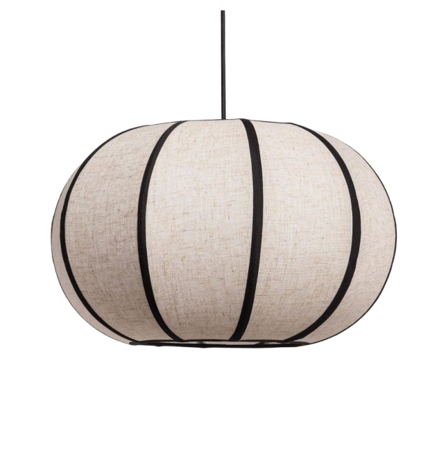 Lámpara colgante decorativa de lino Aisha beige y negra