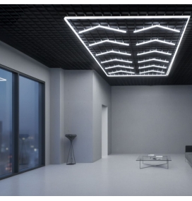 Lámpara de techo led hexagonal para talleres y garajes 380W 6000K