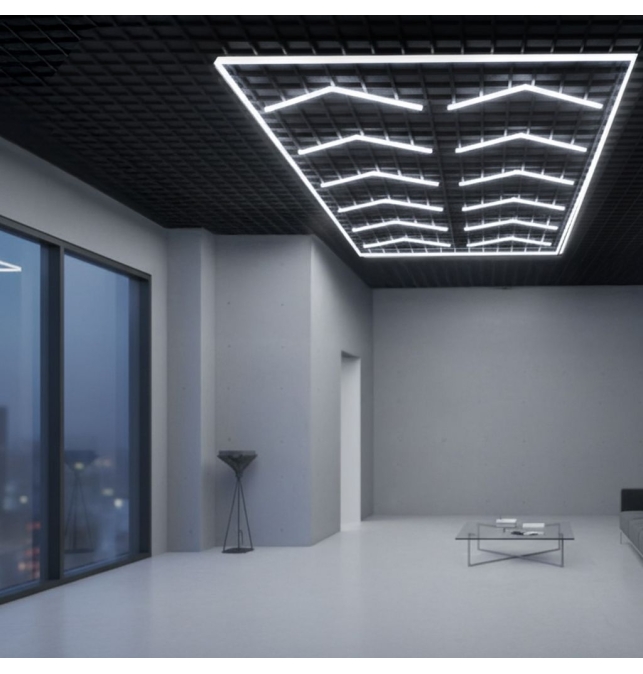 Lámpara de techo led hexagonal para talleres y garajes 380W 6000K