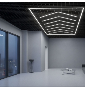 Lámpara de techo led hexagonal para talleres y garajes 384W 6000K