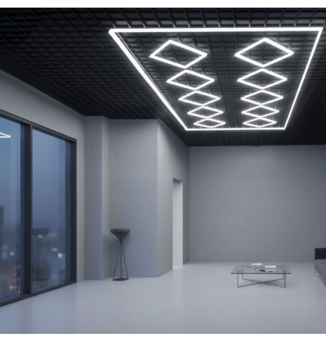 Lámpara de techo led hexagonal Rombo para talleres y garajes 510W 6000K