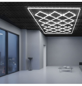 Lámpara de techo led hexagonal Rombo para talleres y garajes 680W 6000K