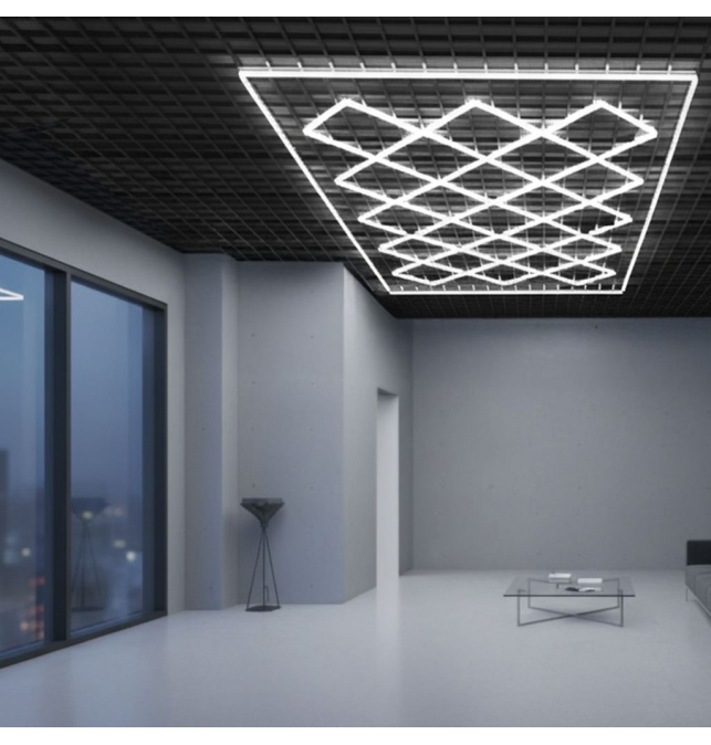 Lámpara de techo led hexagonal Rombo para talleres y garajes 680W 6000K