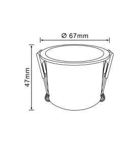 Aplique de techo redondo empotrable para bombillas GU10 Corte Ø60mm