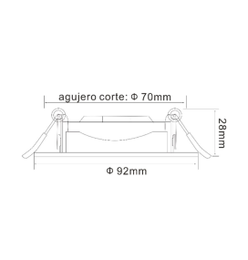 Plafón en superficie o empotrado negro redondo 7W CCT