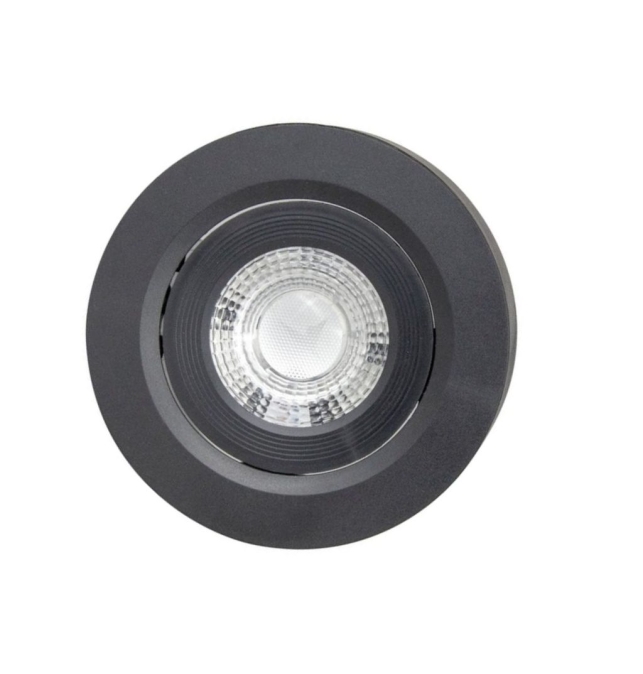 Plafón en superficie o empotrado negro redondo 7W CCT