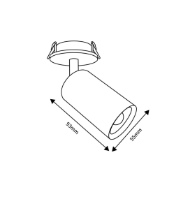 Foco empotrable orientable para bombillas GU10 blanco