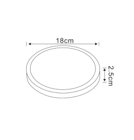 Plafón led redondo superficie 12W CCT negro Ø18cm